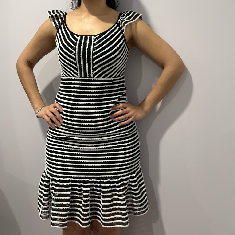 BCBG Maxazria Striped Mini Dress, Size: xsmall